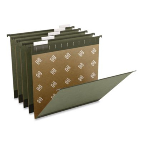 Hanging File Folders, 2" Expansion, Letter Size, 1/5-Cut Tabs, Standard Green, 10/Pack