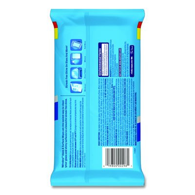 Glass And Surface Wet Wipe, Cloth, 7 x 8, Unscented, White, 38/Pack