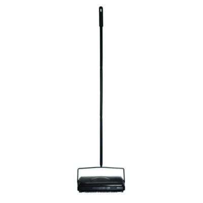 Manual Triple Brush Carpet And Floor Sweeper, 42.5" Handle, Black