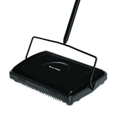 Manual Triple Brush Carpet And Floor Sweeper, 42.5" Handle, Black