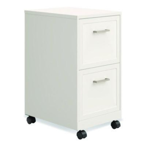 Two-Drawer Mobile Vertical File, 2 Letter-Size File Drawers, 14.25 x 18 x 26.7, Pearl White