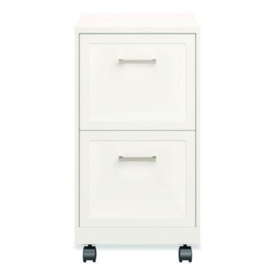 Two-Drawer Mobile Vertical File, 2 Letter-Size File Drawers, 14.25 x 18 x 26.7, Pearl White