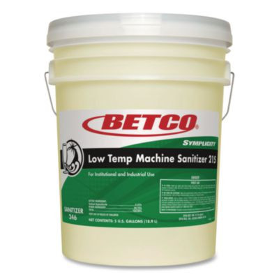 Symplicity Low Temp Machine Sanitizer, Chlorine Scent, 5 Gal Pail
