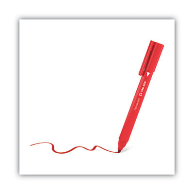 Permanent Marker, Pen-Style, Fine Bullet Tip, Red, Dozen