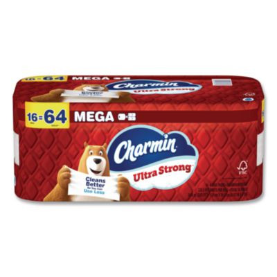 Ultra Strong Bathroom Tissue, Mega Roll, Septic Safe, 2-Ply, White, 220 Sheets/Roll, 16 Rolls/Pack