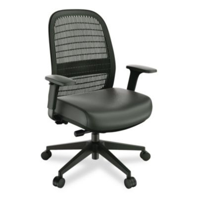 Health Bedford Polyurethane Nylon Task Chair, Supports Up To 275 Lbs, 18" To 21.6" Seat Height, Black Seat/Back/Base