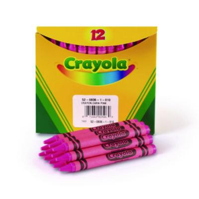 Bulk Crayons, Regular Size, 0.31" x 3.63", Carnation Pink, 12/Box