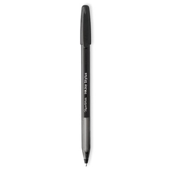 Inkjoy 100 Ballpoint Pen/Stylus, Stick, Medium 1 Mm, Black Ink, Black Barrel, Dozen