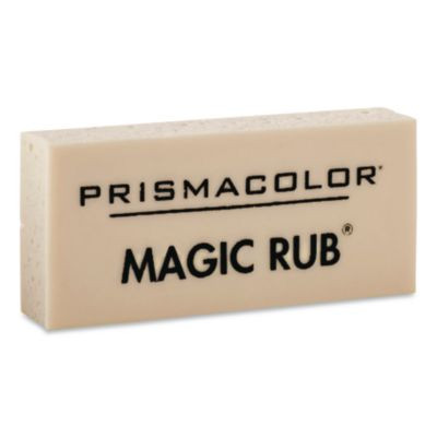 Magic Rub Eraser, For Pencil/Ink Marks, Rectangular Block, Medium, Off White, 3/Pack