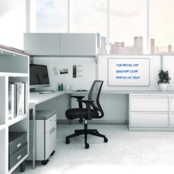 Melamine Dry Erase Board, 36" x 24", White Surface, Gray/Natural Aluminum Frame
