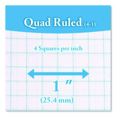 Spiral Notebooks, 1-Subject, Quadrille Rule (4 Sq/In), Randomly Assorted Cover Color, (100) 10.5 x 8 Sheets
