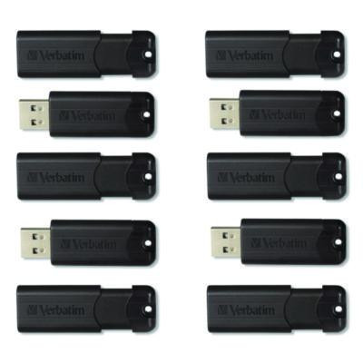 Pinstripe Usb 3.2 Flash Drive, 32 Gb, Black 10/Pack