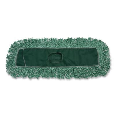 Microfiber Looped-End Dust Mop Heads, 48 x 5, Green, 12/Carton