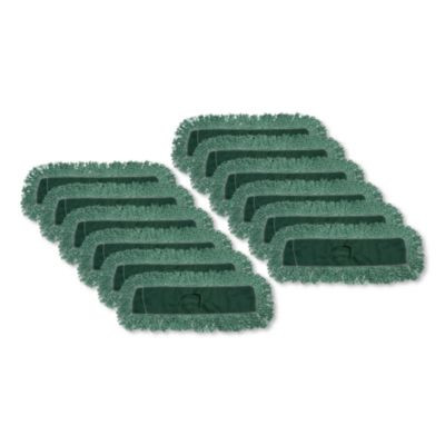 Microfiber Looped-End Dust Mop Heads, 48 x 5, Green, 12/Carton