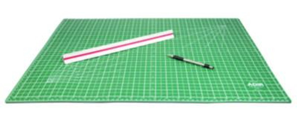 Reversible Self Healing Cutting Mat, 1" Grid With Guide Angles, 18" x 36", Green/Black