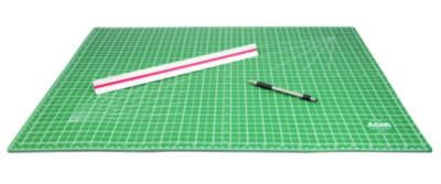 Reversible Self Healing Cutting Mat, 1" Grid With Guide Angles, 36" x 48", Green/Black