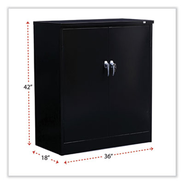 Assembled 42" High Heavy-Duty Welded Storage Cabinet, Two Adjustable Shelves, 36w X 18d, Black