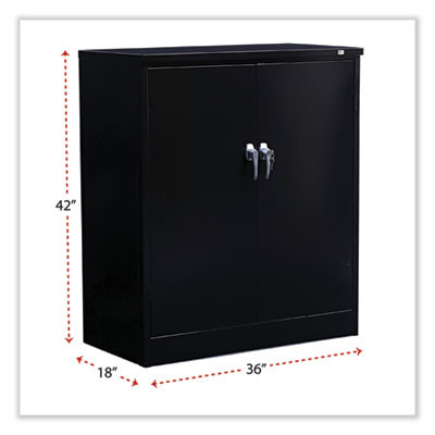 Assembled 42" High Heavy-Duty Welded Storage Cabinet, Two Adjustable Shelves, 36w X 18d, Black
