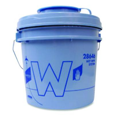 W Aviation Wet Wipe System Bucket, 1 Gal, Blue/Gray, 4/Carton