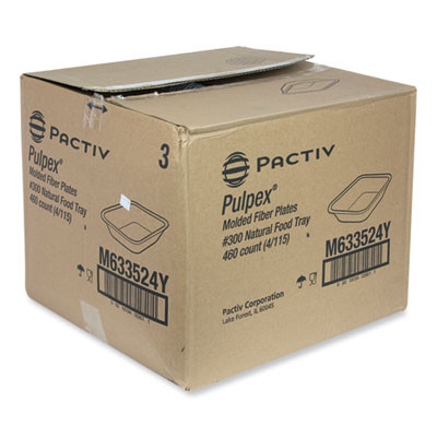 Earthchoice Pulpex Steep Wall Food Tray, 9.1 x 6.9 x 1.75, Natural, Paper, 460/Carton