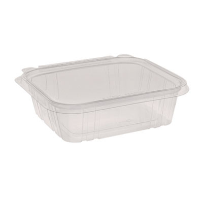 Earthchoice Tamper Evident Recycled Hinged Lid Deli Container, 24 Oz, 7.25 x 6.37 x 2, Clear, Plastic, 231/Carton