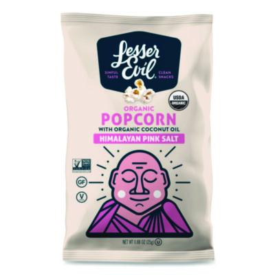 Snack Organic Himalayan Pink Salt Popcorn, 0.88 Oz Bag, 18/Carton