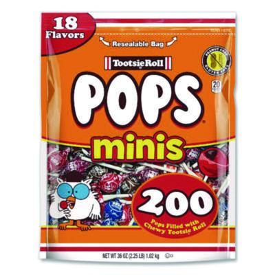 Pops Minis, Assorted Flavors, 36 Oz Bag, 200 Pieces