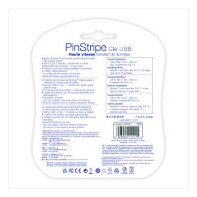 Pinstripe Usb 3.0 Flash Drive, 16 Gb, Assorted Colors, 5/Pack