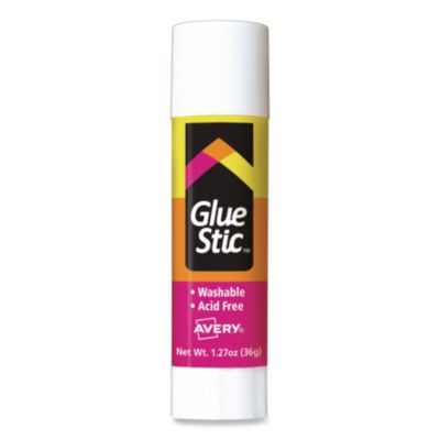 Permanent Glue Stic, 1.27 Oz, Applies White, Dries Clear, 6/Pack, 12 Packs/Carton