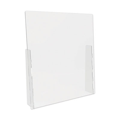 Counter Top Barrier With Full Shield, 31.75" X 6" X 36", Polycarbonate, Clear, 2/Carton