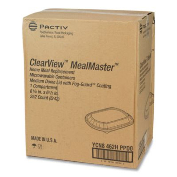 Clearview Mealmaster Rectangle Container Dome, 8.12 x 6.5, Clear, 252/Carton