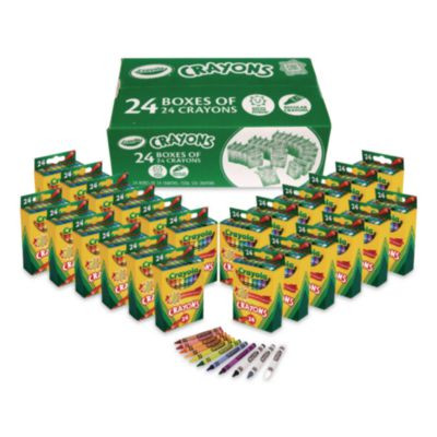 Classic Color Crayons, Regular Size, 24 Assorted Colors, 24/Pack, 24 Packs/Box