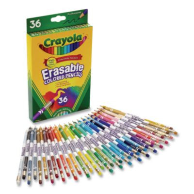 Erasable Color Pencil Set, 3.3 Mm, Assorted Lead And Barrel Colors, 36/Box