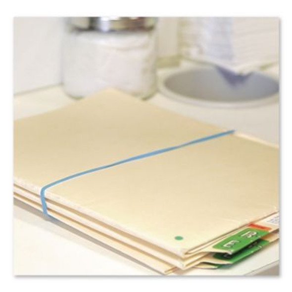 Antimicrobial Non-Latex Rubber Bands, Assorted Sizes, Cyan Blue, 250/Box