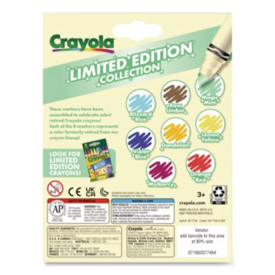 Ultra-Clean Washable Markers, Limited Edition Collection, Broad Bullet Tips, Assorted Colors, 8/Box