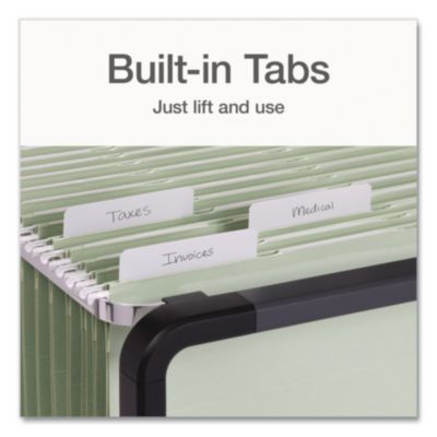 Ready-Tab Reinforced Hanging File Folders, Letter Size, 1/3-Cut Tabs, Sage Green, 20/Box