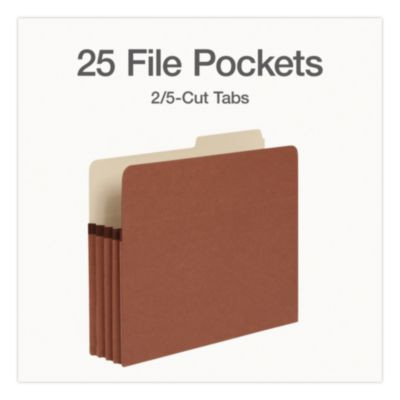 Expanding Pocket, 3.5" Expansion, Letter Size, Brown, 25/Box