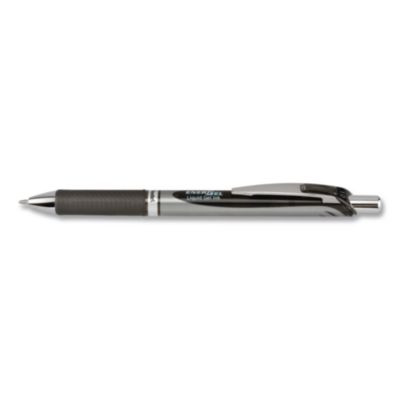 Energel Rtx Gel Pen, Retractable, Bold 1 Mm, Black Ink, Black/Gray Barrel, Dozen