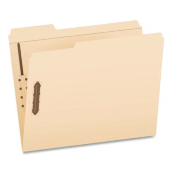 Heavy-Duty Fastener Folder, 1/3-Cut Tab: Assorted, Expands 0.75", 2 Fasteners, Letter Size, Manila, 50/Box