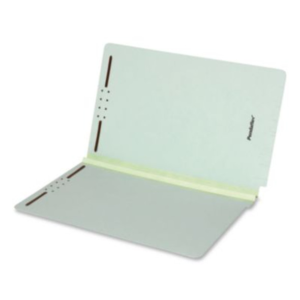 Colored Pressboard End Tab Fastener Folders, Straight Tab, Expands 1", 2 Fasteners, Legal Size, Light Green, 25/Box