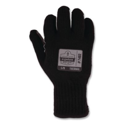 Proflex 7402 Thermal Knit Cooler Gloves, 10.5" Long, Medium (8), Black, Pair