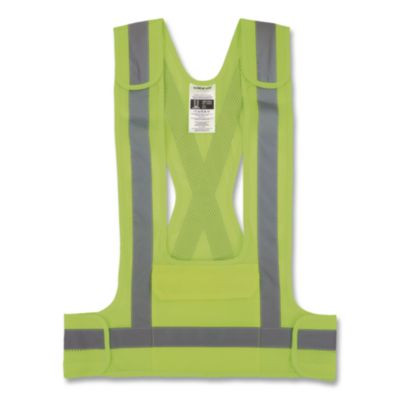 Glowear 8142Ba Type O Class 1 Breakaway Hi-Vis Safety Vest, Polyester, Large/X-Large, Lime