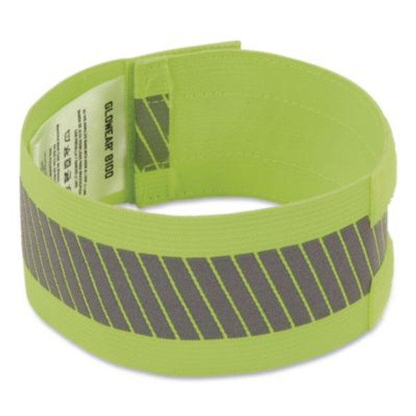 Glowear 8100 Hi-Vis Arm/Leg Band With Hook And Loop, Large/X-Large, Lime, 2/Pack