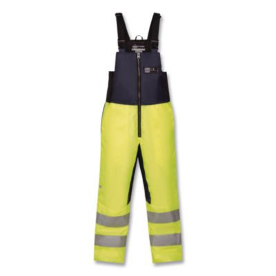 N-Ferno 6479 Hi-Vis Freezer Bib Overalls, Small, Lime