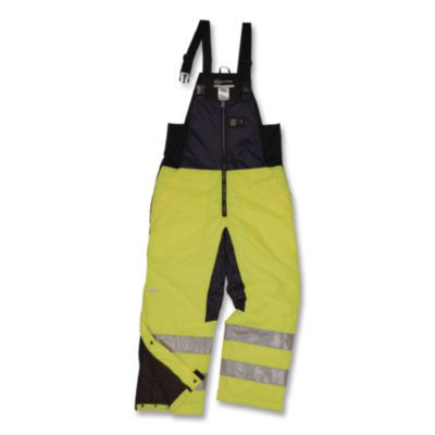 N-Ferno 6479 Hi-Vis Freezer Bib Overalls, Small, Lime
