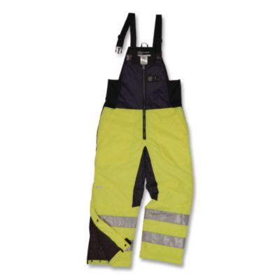 N-Ferno 6479 Hi-Vis Freezer Bib Overalls, Medium, Lime