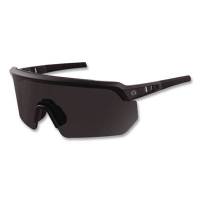Skullerz Aegir Color Enhancing Safety Glasses, Matte Black Half Frame, High Contrast Smoke Shade 2 Vlt Single Lens