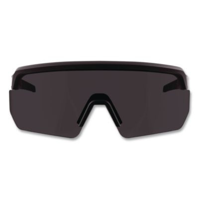 Skullerz Aegir Color Enhancing Safety Glasses, Matte Black Half Frame, High Contrast Smoke Shade 2 Vlt Single Lens