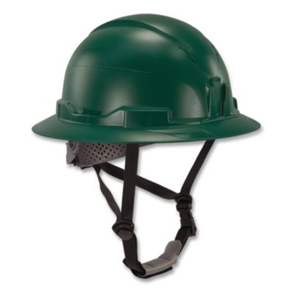 Skullerz 8963 Full Brim Class E Safety Helmet, 6-Point Rachet Suspension, Full Brim, Green