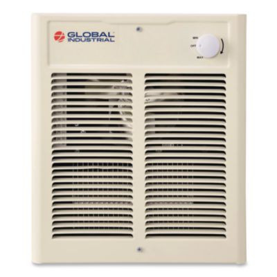 Fan Forced Wall Heater, Shaded Pole Motor, 1,500 W, 10.63 x 4.75 x 12.25, White